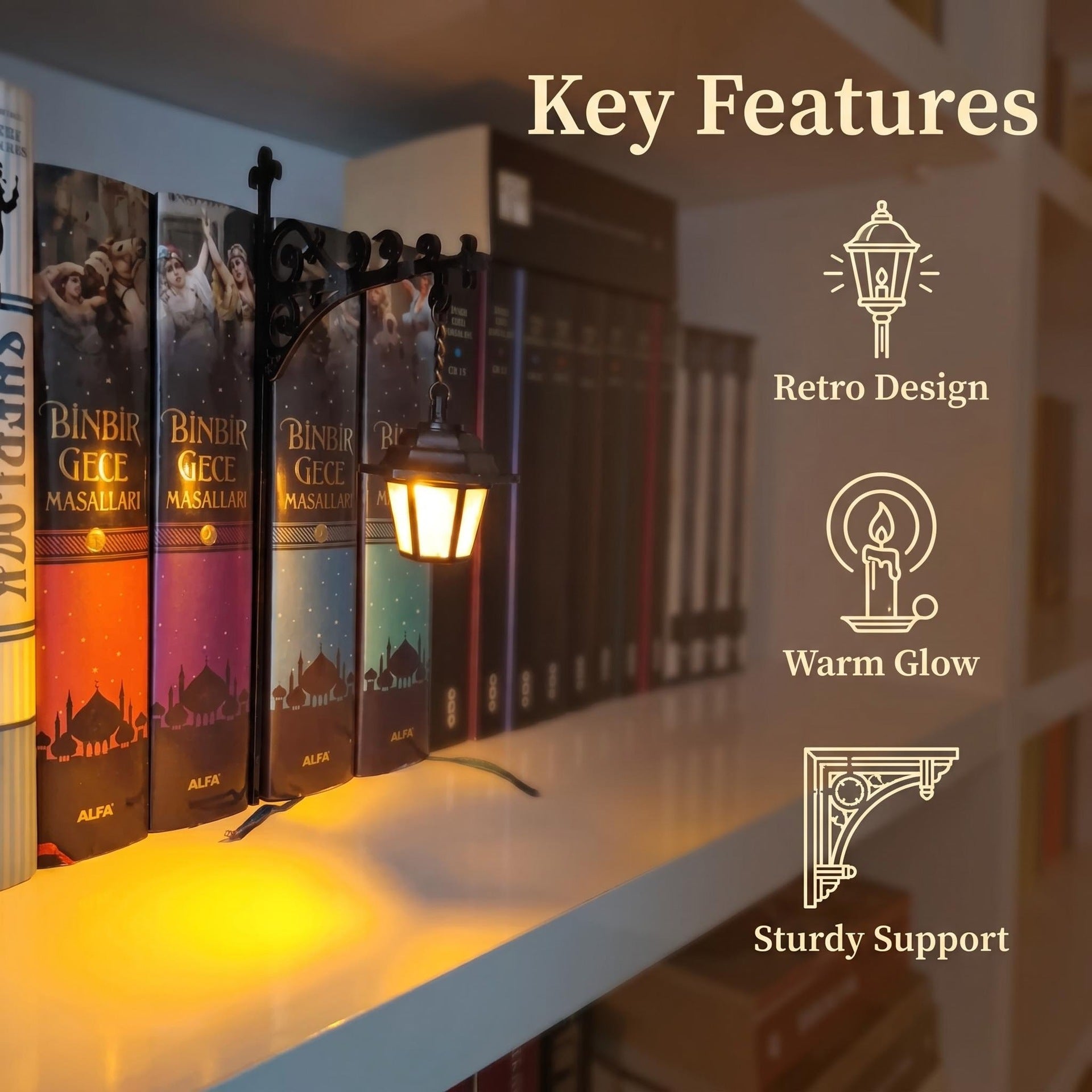 Multiple Styles Available-Miniature Retro Streetlight Bookend Light