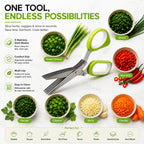 🌿 5-Blade Herb Scissors – Fast Kitchen Chopper For Fresh Herbs & Seasonings