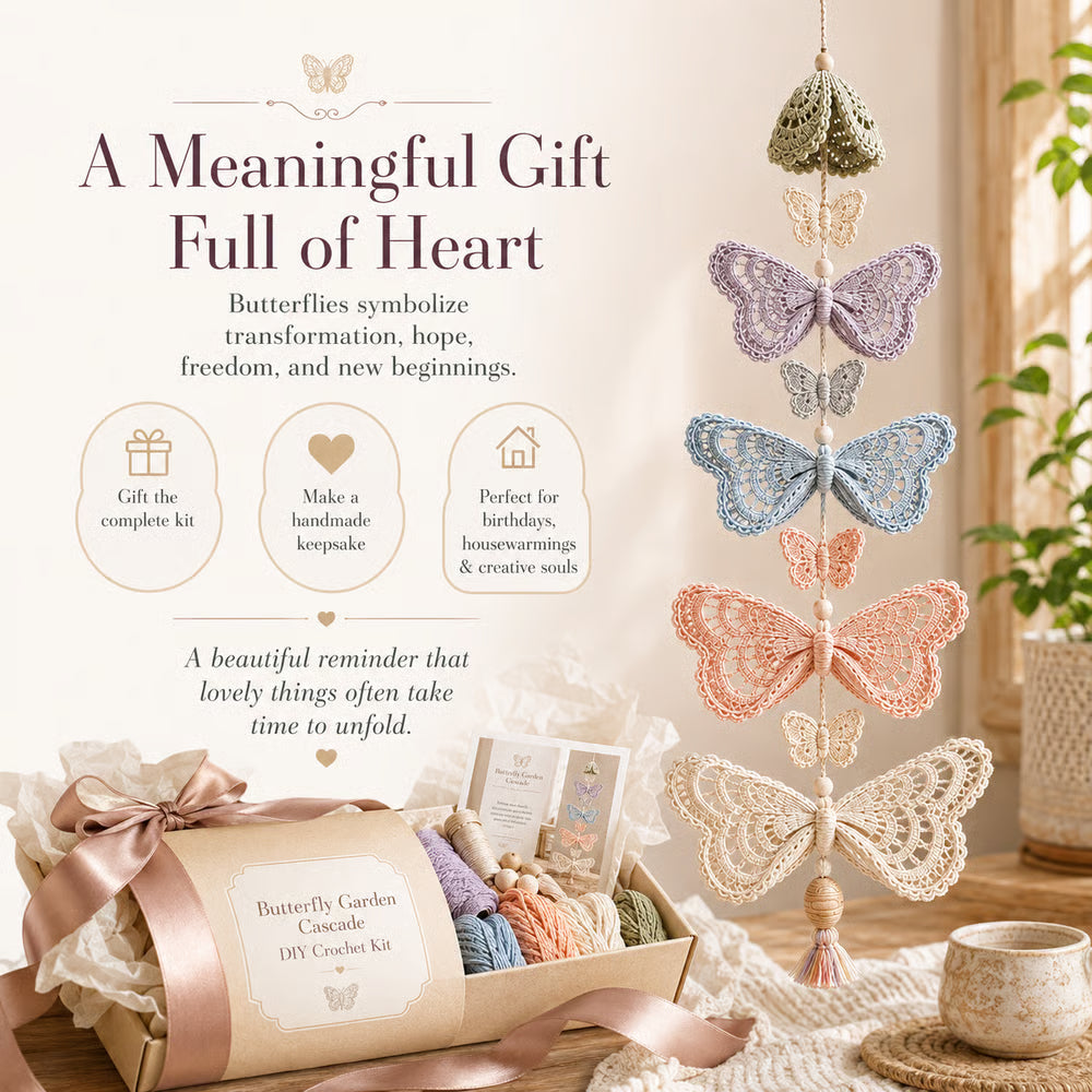 🔥LAST DAY 50% OFF - 🦋Butterfly Garden Cascade DIY Crochet Kit