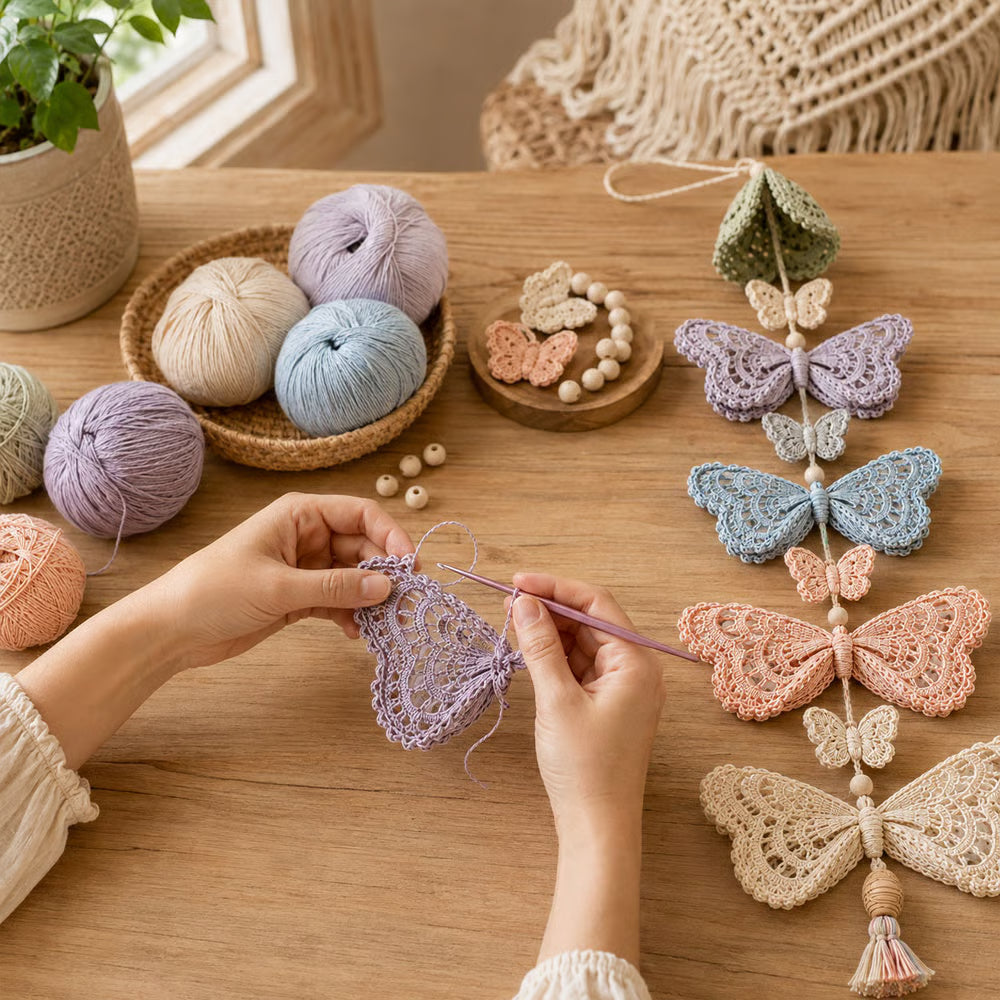 🔥LAST DAY 50% OFF - 🦋Butterfly Garden Cascade DIY Crochet Kit