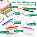 💊A8 Waterproof 14-Pouch Weekly Pill Organizer, Color-Coded Travel Storage for Vitamins & Supplements