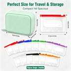 💊A8 Waterproof 14-Pouch Weekly Pill Organizer, Color-Coded Travel Storage for Vitamins & Supplements