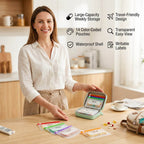 💊A8 Waterproof 14-Pouch Weekly Pill Organizer, Color-Coded Travel Storage for Vitamins & Supplements