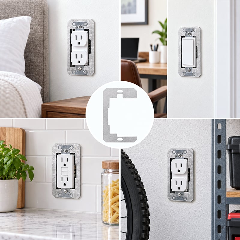Wall Plate Spacer,Spacers for Electrical Outlets, Metal Flush Fit Device Leveling Plates for Electrical Outlet Repair, Fix Loose Outlets and Electrical Boxes